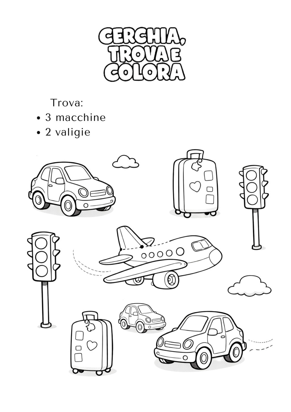 GIOCHI DA FARE IN VIAGGIO - attività per bambini 3-5 anni (PDF stampabile)