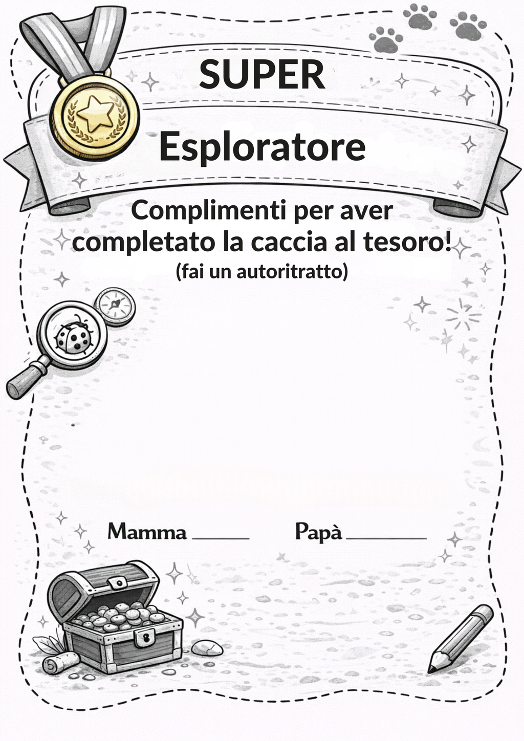 CACCIA AL TESORO PER BAMBINI - attività per bambini 3-5 anni (PDF stampabili)