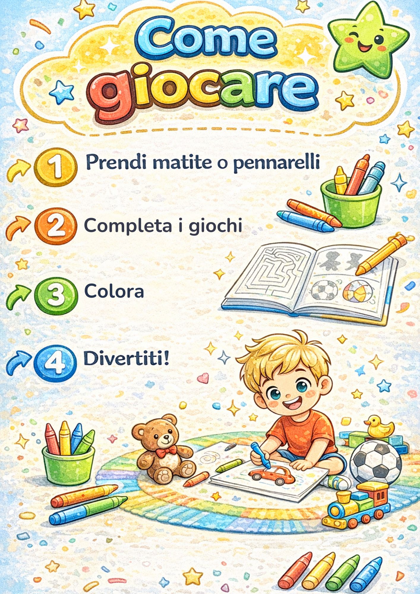 GIOCHI PER BAMBINI IN CASA - attività per bambini 3-5 anni (PDF stampabile)