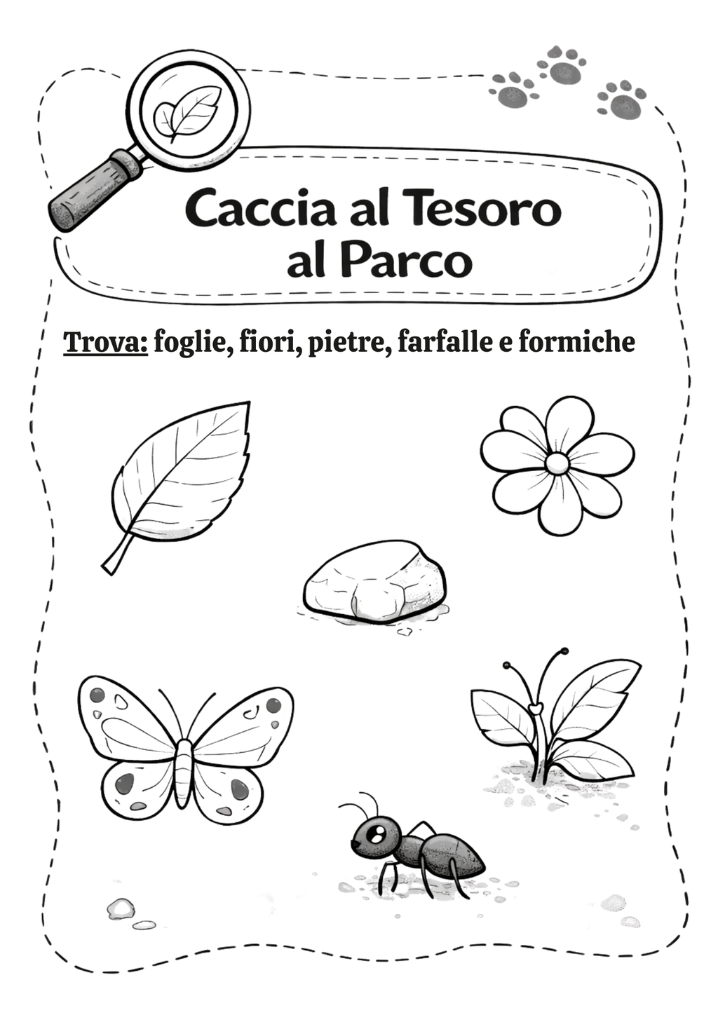 CACCIA AL TESORO PER BAMBINI - attività per bambini 3-5 anni (PDF stampabili)