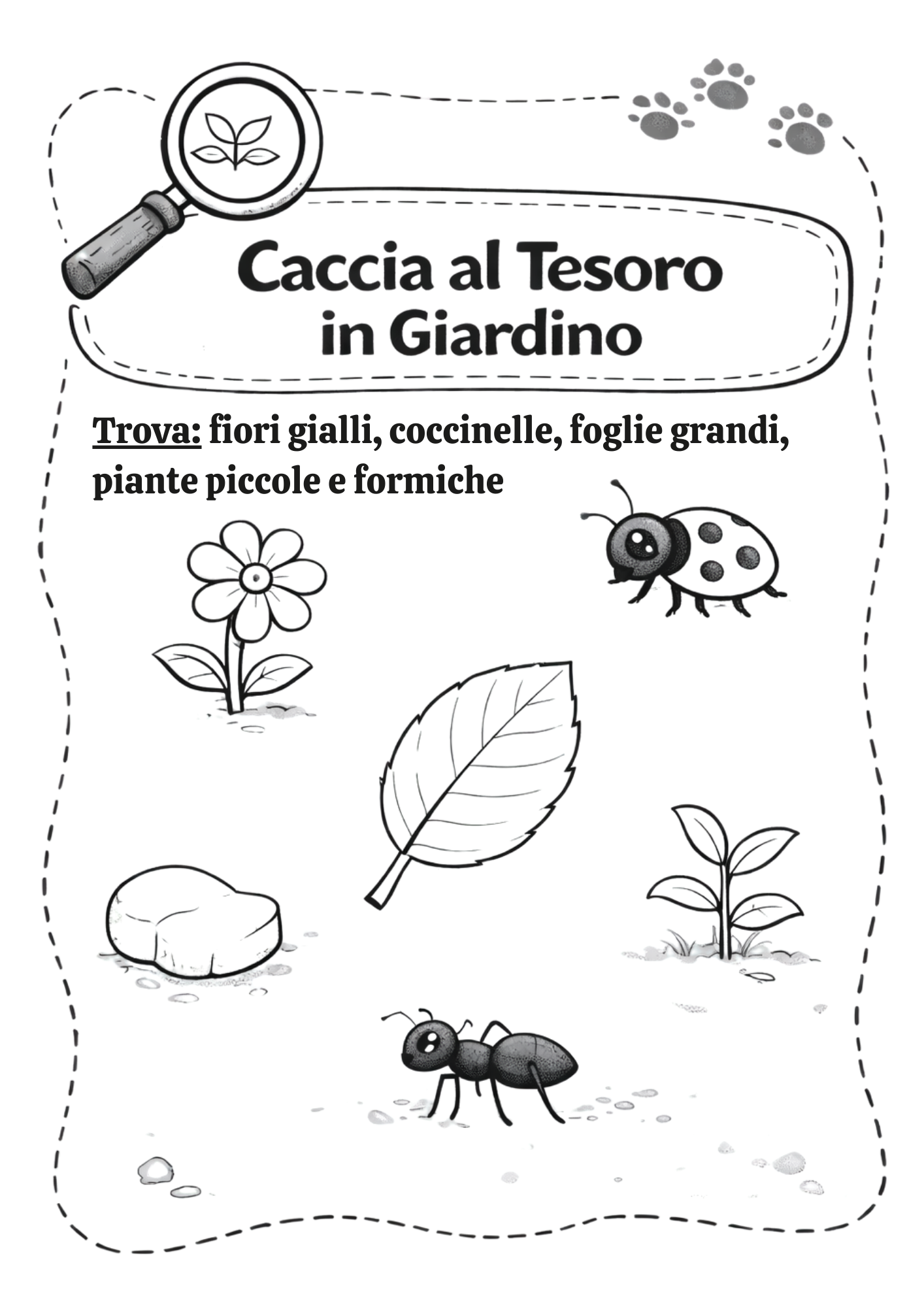 CACCIA AL TESORO PER BAMBINI - attività per bambini 3-5 anni (PDF stampabili)