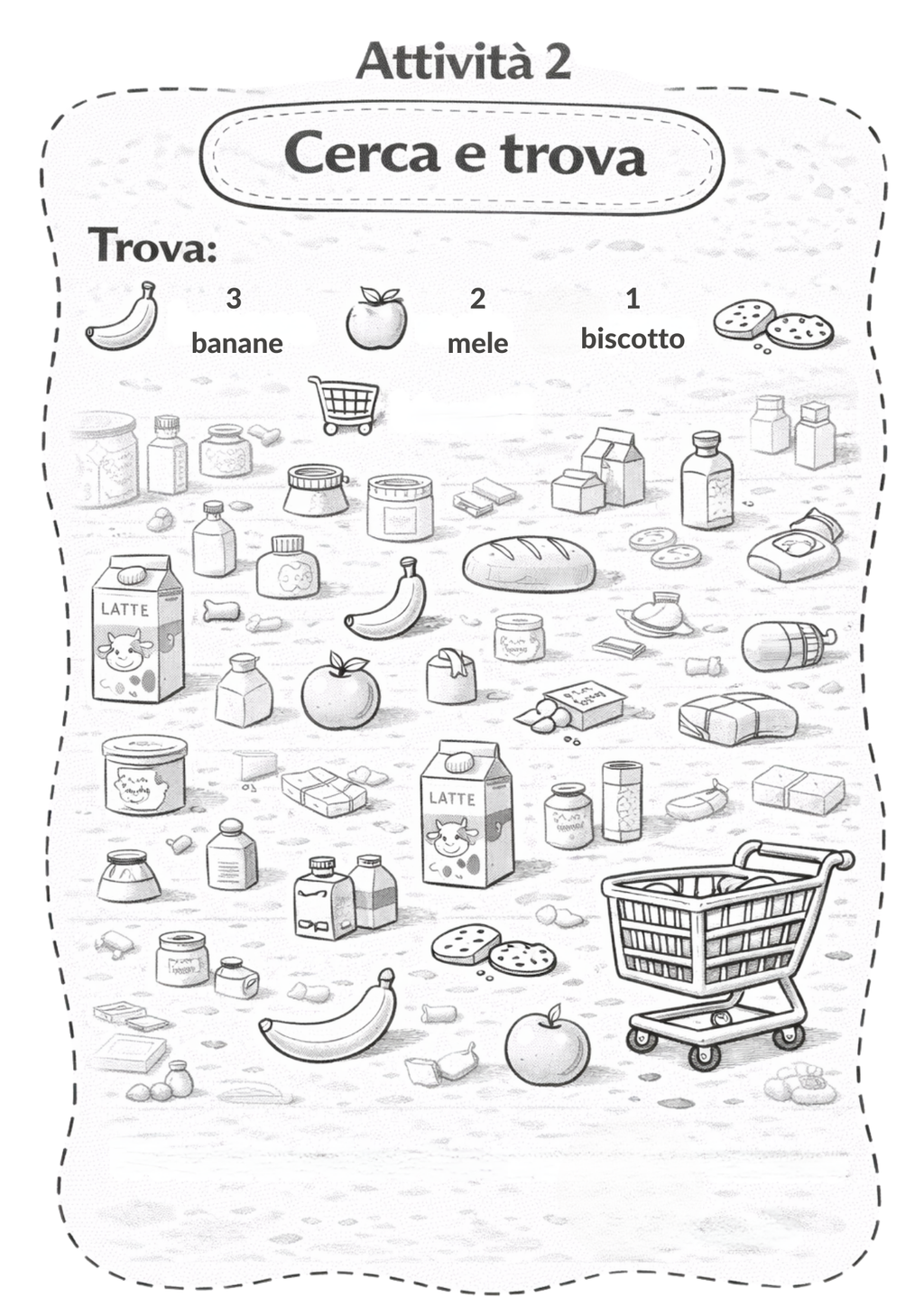 GIOCHI DA FARE AL SUPERMERCATO - attività per bambini 3-5 anni (PDF stampabile)
